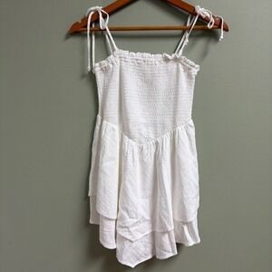 Anthropologie Smocked Tunic Top Size S Removable Straps Asymmetric Cottage‎ Boho